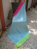 Double Shade/Pink/Green Khadi Cotton Saree-Saree-House of Taamara-House of Taamara