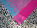 Double Shade/Pink/Green Khadi Cotton Saree-Saree-House of Taamara-House of Taamara
