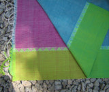 Double Shade/Pink/Green Khadi Cotton Saree-Saree-House of Taamara-House of Taamara