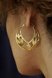 Fretwork Floral Gold Plated Silver Balis-Earrings-House of Taamara-House of Taamara