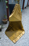 Green Chanderi Silk Cotton Applique Work Saree-Silk Cotton Saree-House of Taamara-House of Taamara