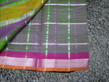 Green Checks Mangalgiri Silk Cotton Saree-Saree-House of Taamara-House of Taamara