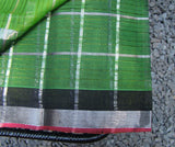 Green Checks Mangalgiri Silk Cotton Saree-Saree-House of Taamara-House of Taamara