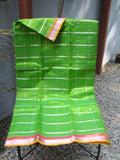 Green Checks Mangalgiri Silk Cotton Saree-Saree-House of Taamara-House of Taamara