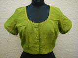 Green Cotton Blouse Size-42-Blouse-House of Taamara-House of Taamara