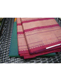 Green Double Shade Kanchi Cotton Saree-Saree-House of Taamara-House of Taamara