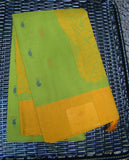 Green Kanchi Cotton Saree-Saree-House of Taamara-House of Taamara