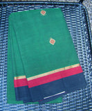 Green Kanchi Cotton Saree-Saree-House of Taamara-House of Taamara