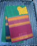 Green Kanchi Cotton Saree-Saree-House of Taamara-House of Taamara