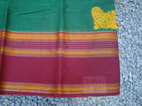 Green Kanchi Cotton Saree-Saree-House of Taamara-House of Taamara