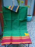 Green Kanchi Cotton Saree-Saree-House of Taamara-House of Taamara