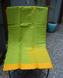 Green Kanchi Cotton Saree-Saree-House of Taamara-House of Taamara
