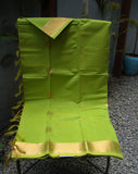 Green Kanchi Cotton Saree-Saree-House of Taamara-House of Taamara