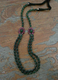 Green Stone Silver Necklace-Silver Neckpiece-House of Taamara-House of Taamara