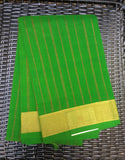 Green Stripes Kanchi Cotton Saree-Saree-House of Taamara-House of Taamara