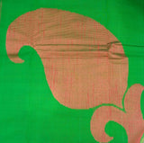 Green Stripes Kanchi Cotton Saree-Saree-House of Taamara-House of Taamara
