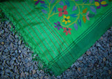 Green Tussar/Matka Silk Saree-Silk Saree-House of Taamara-House of Taamara