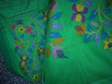 Green Tussar/Matka Silk Saree-Silk Saree-House of Taamara-House of Taamara