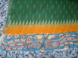 Green/Mustard Kalamkari Cotton Saree-Saree-House of Taamara-House of Taamara