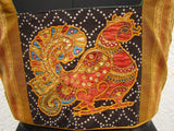 Green/Mustard/Black Cotton Blouse Size-34-Blouse-House of Taamara-House of Taamara
