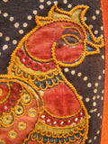 Green/Orange/Black Cotton Blouse Size-38-Blouse-House of Taamara-House of Taamara