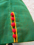 Green/Orange/Black Cotton Blouse Size-42-Blouse-House of Taamara-House of Taamara
