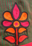 Green/Orange/Red Cotton Blouse Size-38-Blouse-House of Taamara-House of Taamara