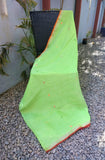 Green/Pink Linen Saree-Saree-House of Taamara-House of Taamara