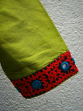 Green/Red Raw Silk Blouse-Blouse-House of Taamara-House of Taamara