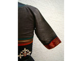 Grey/Black/Maroon Cotton Blouse Size-40-Blouse-House of Taamara-House of Taamara