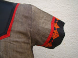 Grey/Black/Red Cotton Blouse Size-40-Blouse-House of Taamara-House of Taamara