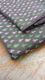 Grey/Green/White Ikat Silk Cotton Fabric-Yardage-House of Taamara-House of Taamara