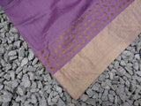 Lavender Chanderi Silk Cotton Applique Work Saree-Silk Cotton Saree-House of Taamara-House of Taamara