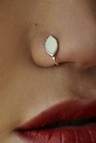 Leaf Enameled Silver Nosepin-Nose Pins-House of Taamara-House of Taamara