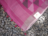 Light Pink/White/Green Linen Saree-Saree-House of Taamara-House of Taamara
