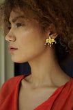 Lotus Pearl Silver Gold Plated Earrings-Earrings-House of Taamara-House of Taamara