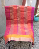 Magenta Checks Kanchi Cotton Saree-Saree-House of Taamara-House of Taamara