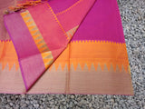Magenta Checks Kanchi Cotton Saree-Saree-House of Taamara-House of Taamara