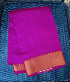 Magenta Mangalgiri Silk Cotton Saree-Saree-House of Taamara-House of Taamara