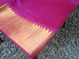 Magenta Mangalgiri Silk Cotton Saree-Saree-House of Taamara-House of Taamara
