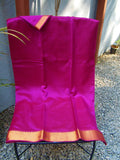 Magenta Mangalgiri Silk Cotton Saree-Saree-House of Taamara-House of Taamara