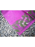 Magenta Pink Muslin Jamdani Saree-Saree-House of Taamara-House of Taamara