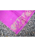 Magenta Pink Muslin Jamdani Saree-Saree-House of Taamara-House of Taamara