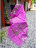 Magenta Pink Muslin Jamdani Saree-Saree-House of Taamara-House of Taamara