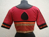 Maroon/Black Cotton Blouse Size-36-Blouse-House of Taamara-House of Taamara