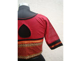 Maroon/Black Cotton Blouse Size-38-Blouse-House of Taamara-House of Taamara