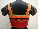Maroon/Black Cotton Blouse Size-42-Blouse-House of Taamara-House of Taamara