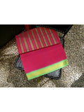 Maroonish Pink/Green Mangalgiri Cotton Kupadam Saree-Saree-House of Taamara-House of Taamara