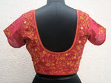 Maroon/Mustard Cotton Blouse size-40-Blouse-House of Taamara-House of Taamara