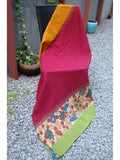 Maroon/Mustard/Green Kalamkari Cotton Saree-Saree-House of Taamara-House of Taamara